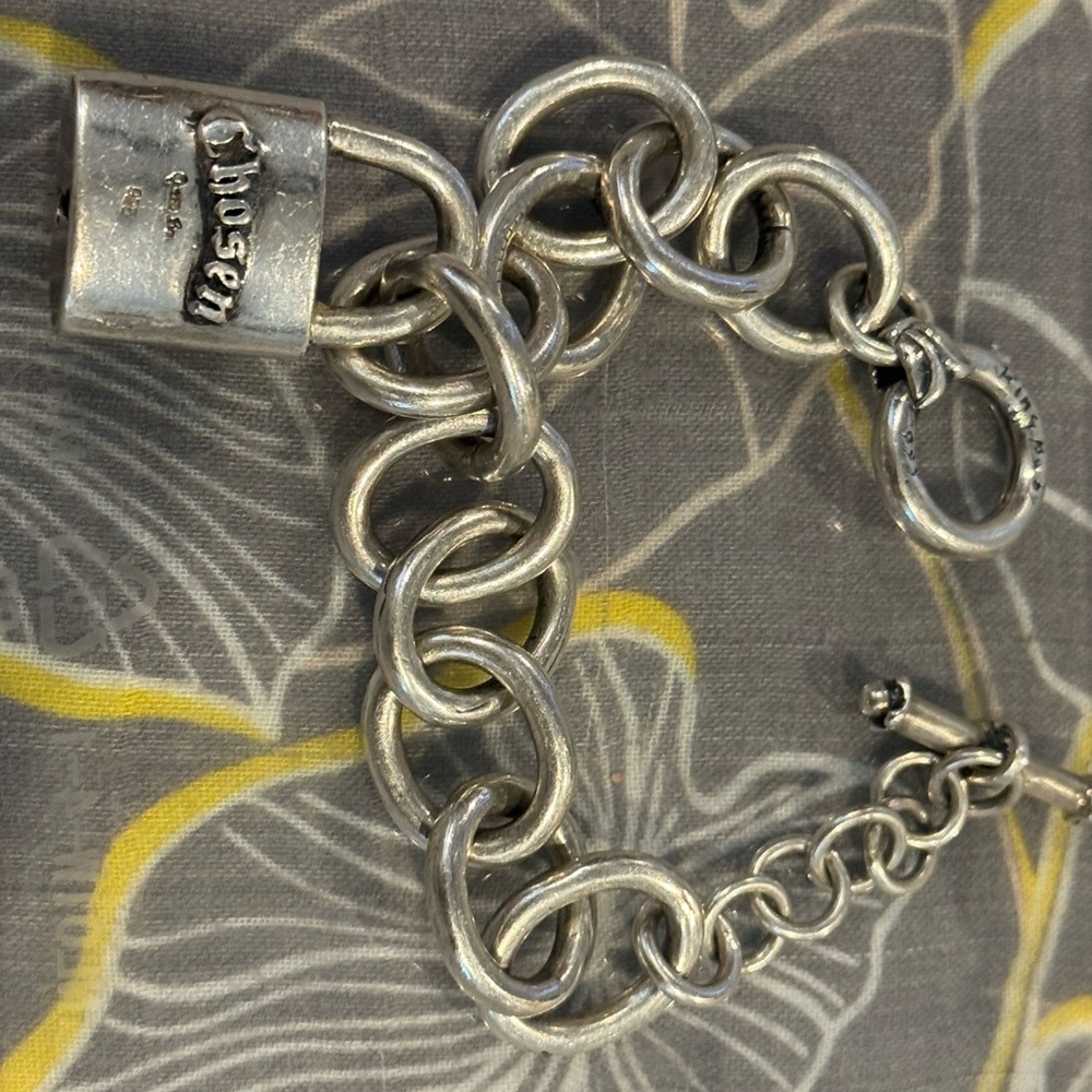Chosen Silver Heart Lock Chain Bracelet